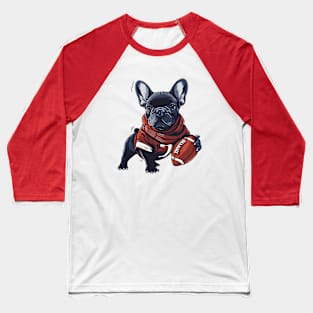 American Football Player French Bulldog Baseball T-Shirt